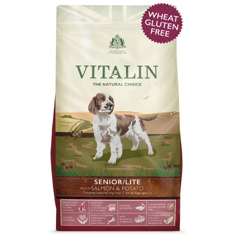 Vitalin Natural Senior/Lite Dog Food (Salmon & Potato) 2kg 