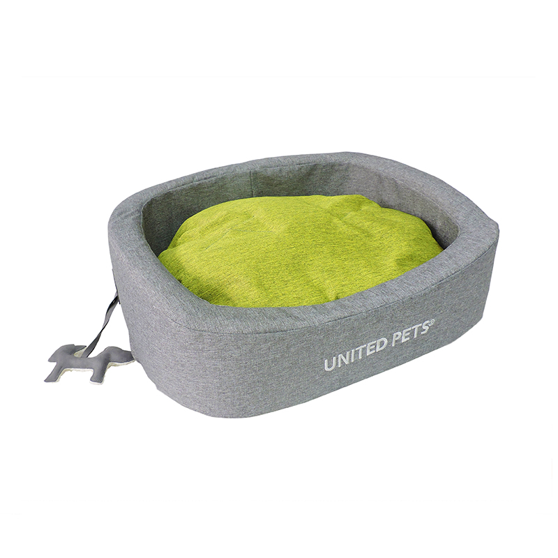 United Pets Snorefie Green Gray Oval Pet Bed 56x43x23cm